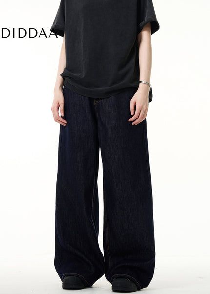 Blue Loose Fit Wide Leg Cleanfit Jeans for All - Men’s Jeans