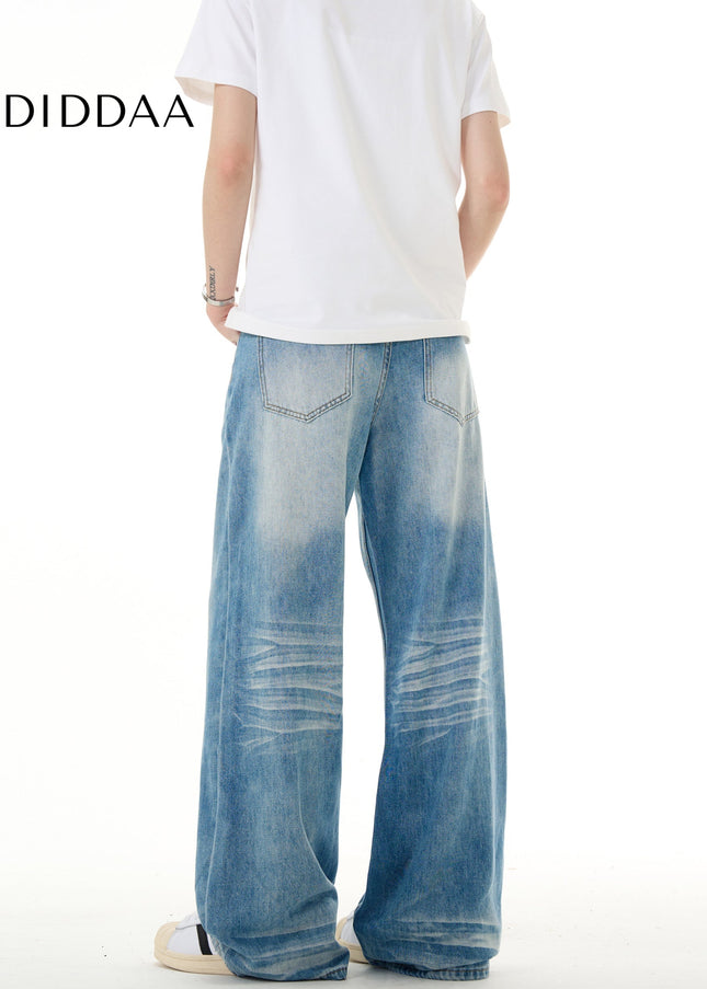 Blue Loose Fit Wide-Leg CleanFit Jeans for Men & Women - Men’s Jeans