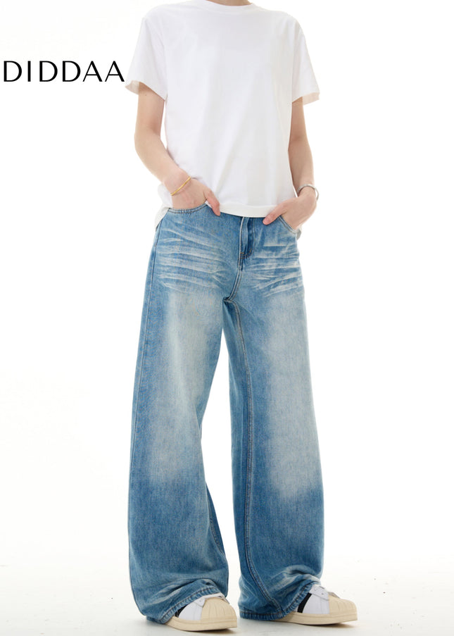 Blue Loose Fit Wide-Leg CleanFit Jeans for Men & Women - Men’s Jeans