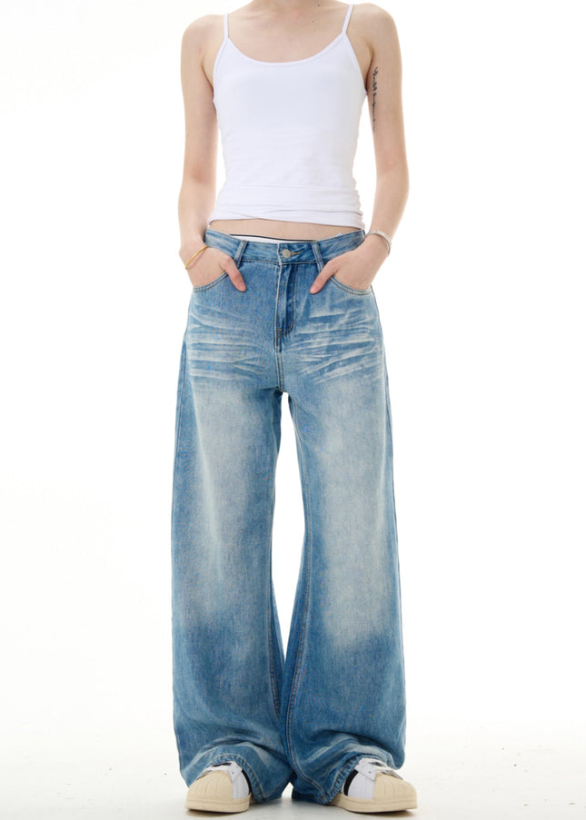 Blue Loose Fit Wide-Leg CleanFit Jeans for Men & Women - Men’s Jeans