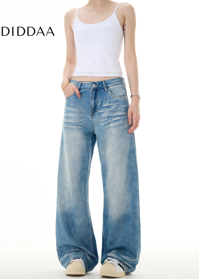 Blue Loose Fit Wide-Leg CleanFit Jeans for Men & Women - Men’s Jeans