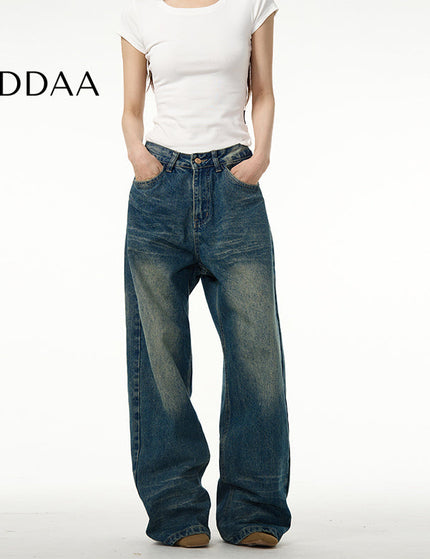 Blue Loose Fit Wide Leg Jeans for Couples - S / Dark Blue - Women’s Jeans