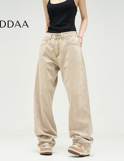 Blue Loose Fit Wide Leg Jeans for Couples - S / Khaki - Women’s Jeans