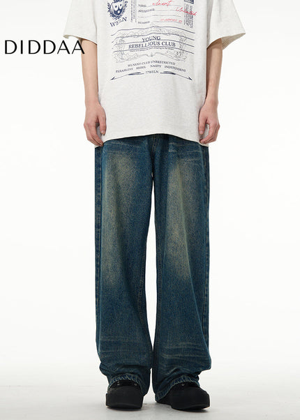 Blue Loose Fit Wide Leg Jeans for Couples - Women’s Jeans