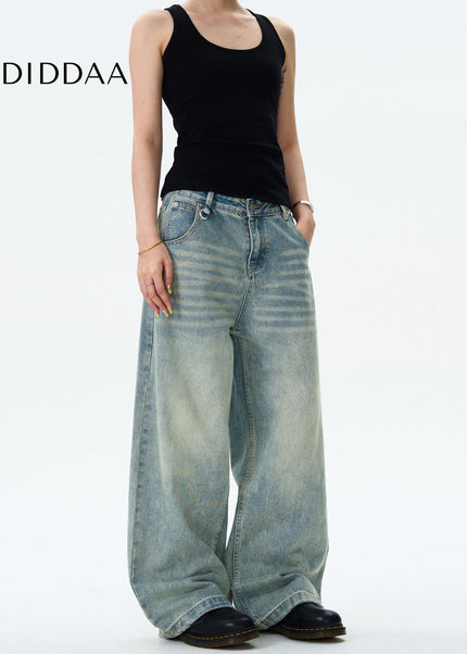 Blue Loose Fit Wide Leg Jeans for Men and Women - Men’s Jeans