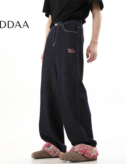 Blue Loose Fit Wide Leg Jeans for Men Couple - XS / Blue - Men’s Jeans