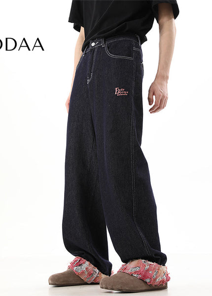 Blue Loose Fit Wide Leg Jeans for Men Couple - XS / Blue - Men’s Jeans