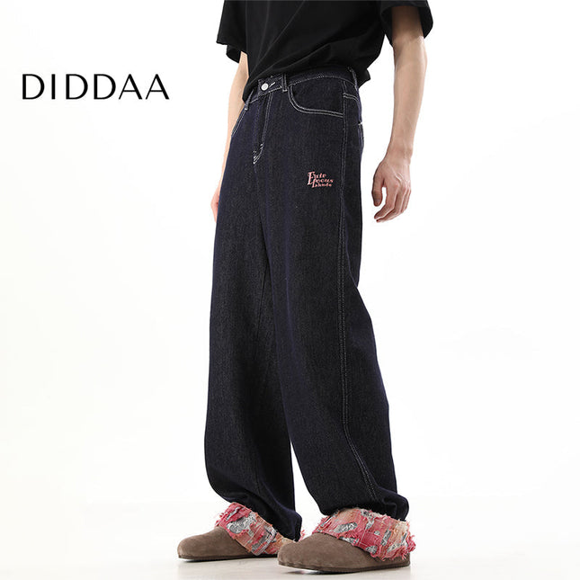 Blue Loose Fit Wide Leg Jeans for Men Couple - XS / Blue - Men’s Jeans