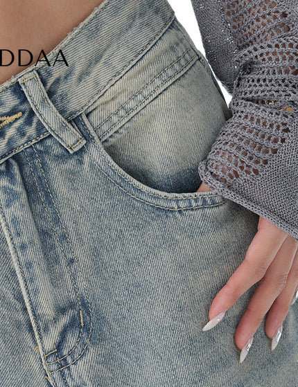 Blue Loose Fit Wide Leg Jeans KEN STUDIO Cruise 2025 - S / Light Blue - Women’s Jeans