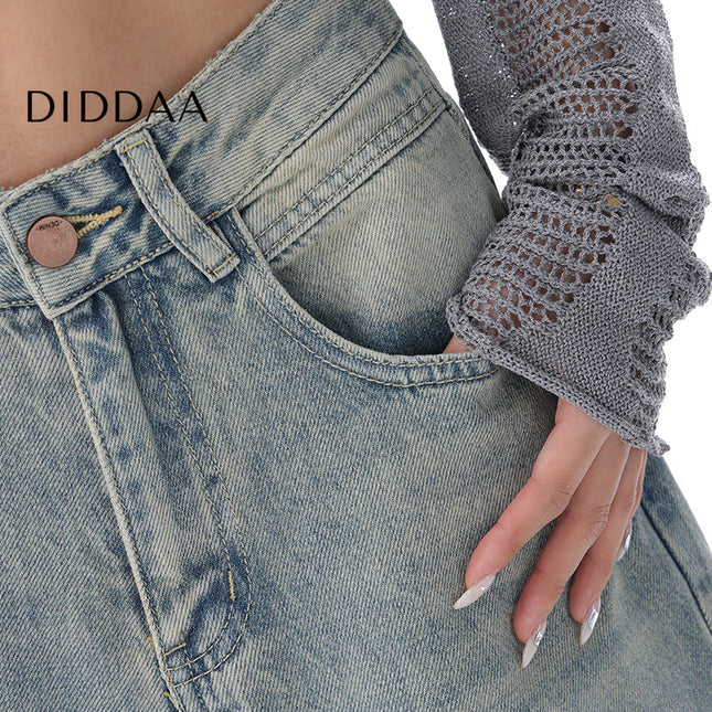 Blue Loose Fit Wide Leg Jeans KEN STUDIO Cruise 2025 - S / Light Blue - Women’s Jeans