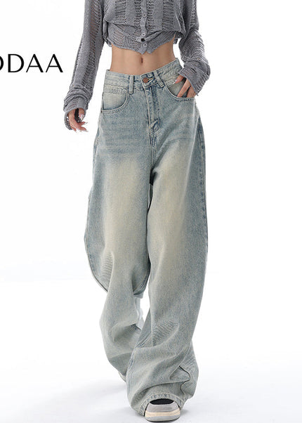 Blue Loose Fit Wide Leg Jeans KEN STUDIO Cruise 2025 - Women’s Jeans