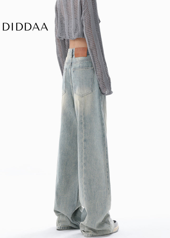 Blue Loose Fit Wide Leg Jeans KEN STUDIO Cruise 2025 - Women’s Jeans