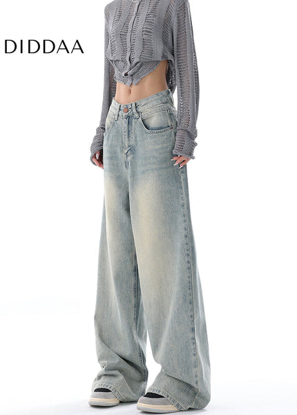 Blue Loose Fit Wide Leg Jeans KEN STUDIO Cruise 2025 - Women’s Jeans
