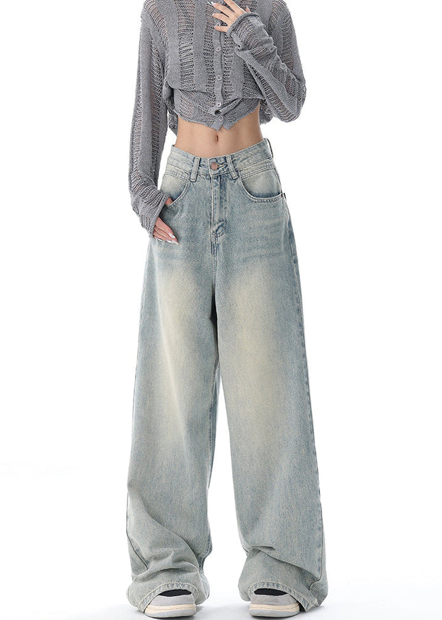 Blue Loose Fit Wide Leg Jeans KEN STUDIO Cruise 2025 - Women’s Jeans