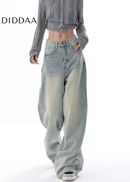 Blue Loose Fit Wide Leg Jeans KEN STUDIO Cruise 2025 - Women’s Jeans