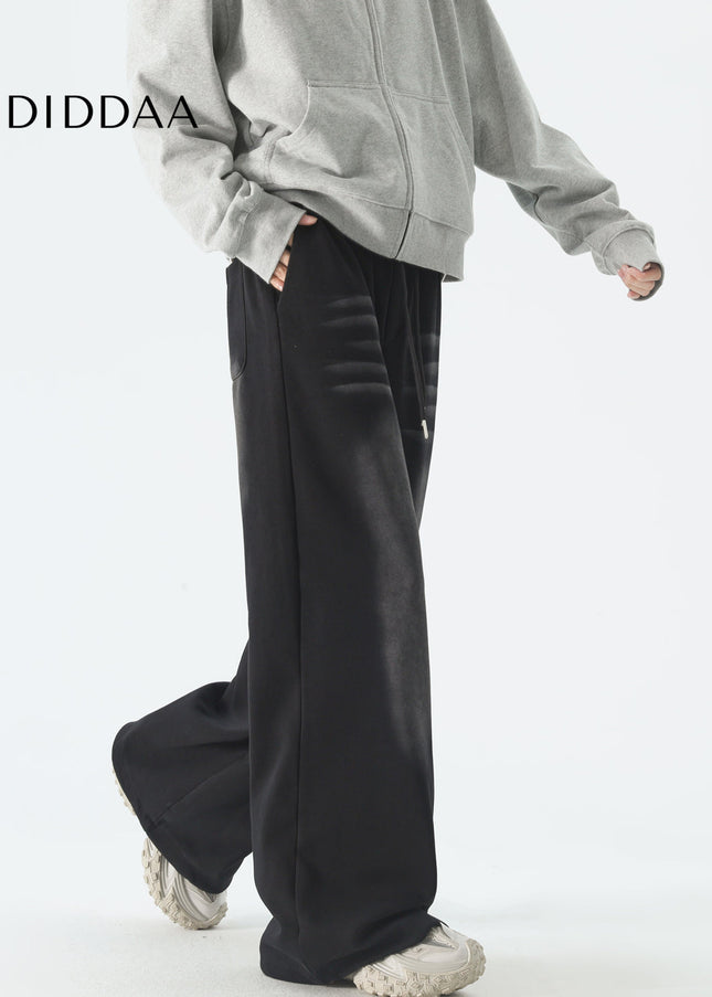 Blue Loose Fit Wide-Leg Sweatpants for Men - Unisex Sweatpants