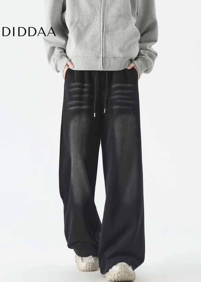 Blue Loose Fit Wide-Leg Sweatpants for Men - Unisex Sweatpants