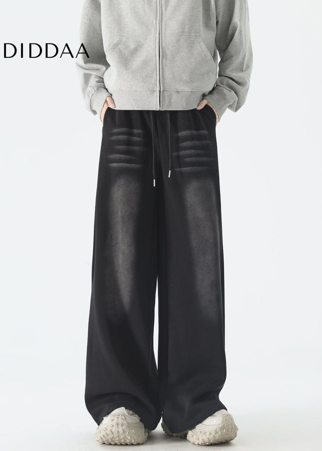 Blue Loose Fit Wide-Leg Sweatpants for Men - Unisex Sweatpants