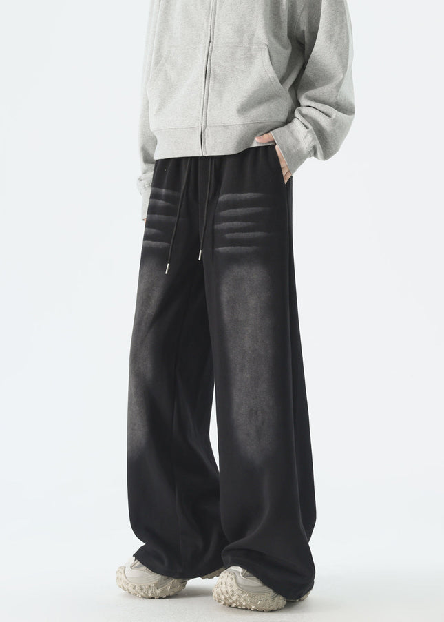 Blue Loose Fit Wide-Leg Sweatpants for Men - Unisex Sweatpants