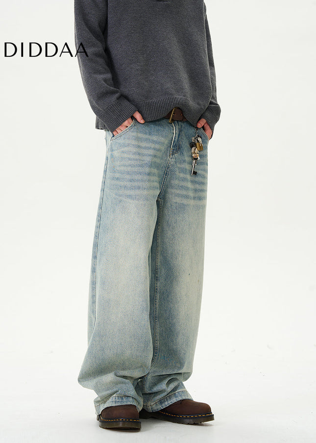 Blue Loose Retro Straight-Leg Jeans by Tail Lang’s Shop - Women’s Jeans