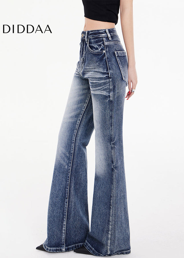 Blue Loose Slim Fit Women’s High-Waisted Retro Jeans - Women’s Jeans