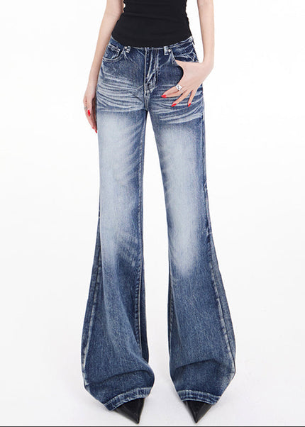 Blue Loose Slim Fit Women’s High-Waisted Retro Jeans - Women’s Jeans