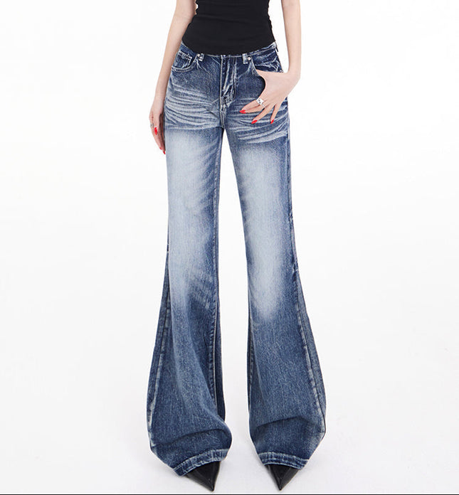 Blue Loose Slim Fit Women’s High-Waisted Retro Jeans - Women’s Jeans