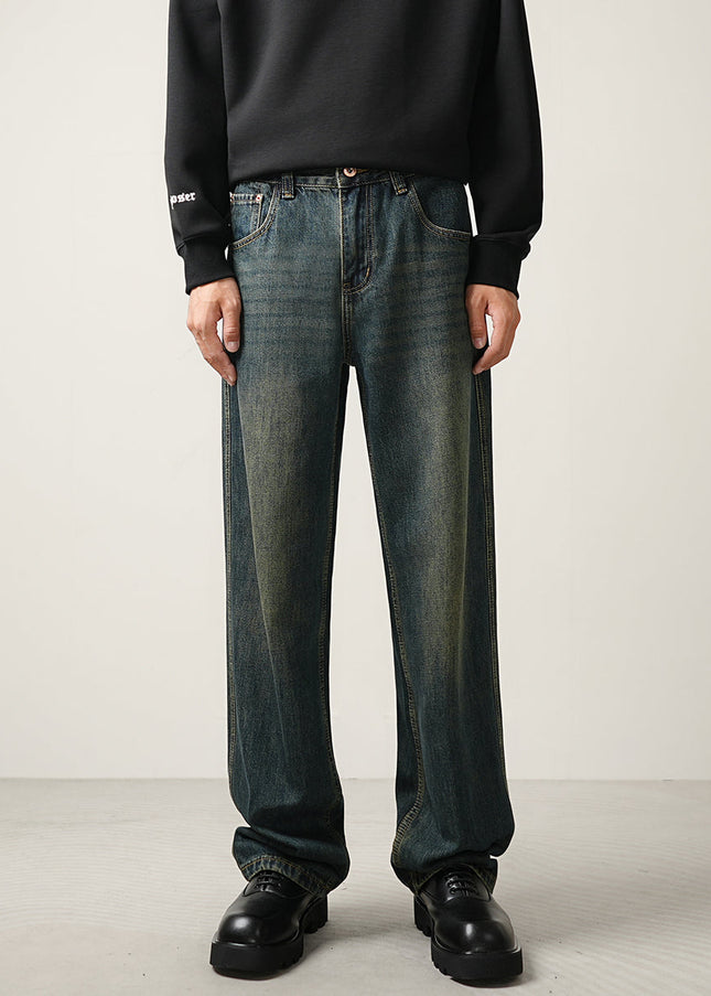 Blue Loose Straight-Leg CONVERGES American Retro Wash Jeans - 28 / Dark Blue - Men’s Jeans
