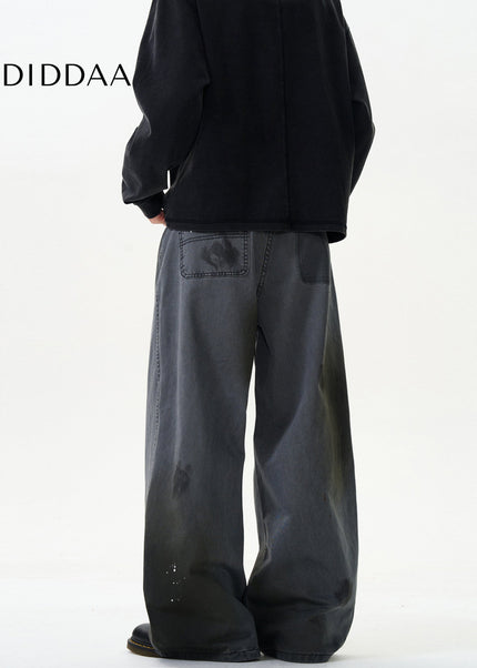 Blue Loose Straight Wide-Leg Cargo Jeans for All - Men’s Jeans