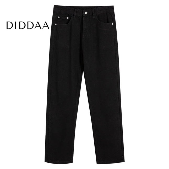 Blue Loose Straight Wide-Legged Jeans for Men - S / Black - Men’s Jeans