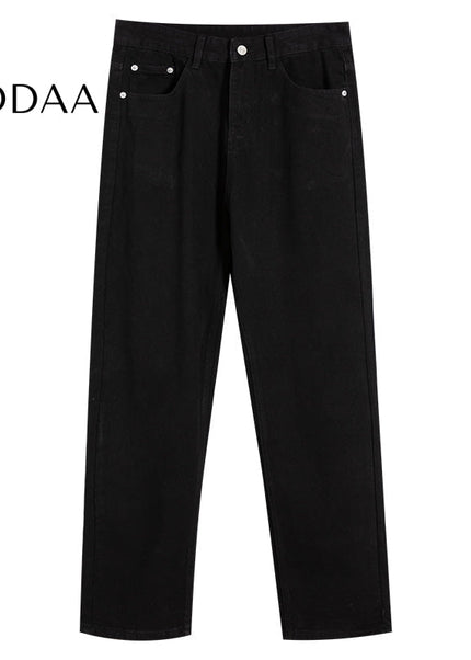 Blue Loose Straight Wide-Legged Jeans for Men - S / Black - Men’s Jeans