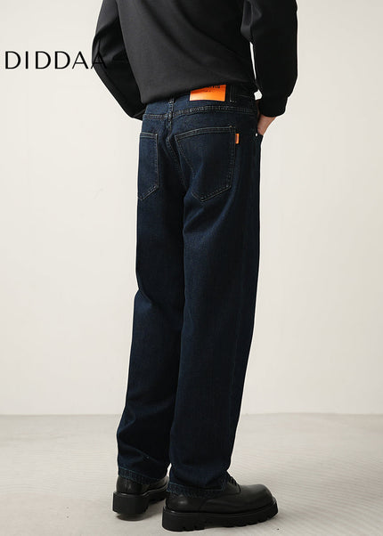 Blue Loose Stretch Straight-Leg CONVERGES Premium Wash Jeans - Men’s Jeans