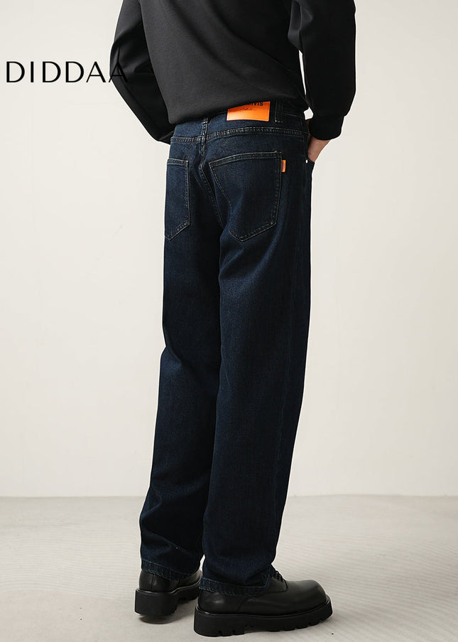 Blue Loose Stretch Straight-Leg CONVERGES Premium Wash Jeans - Men’s Jeans