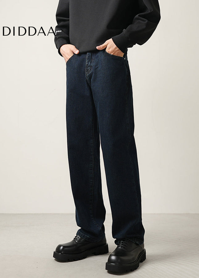 Blue Loose Stretch Straight-Leg CONVERGES Premium Wash Jeans - Men’s Jeans