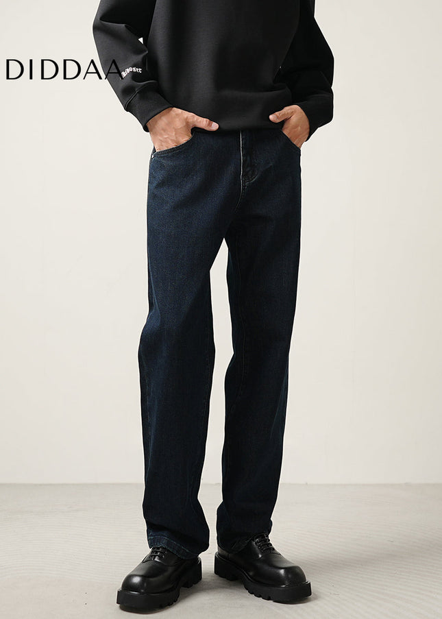 Blue Loose Stretch Straight-Leg CONVERGES Premium Wash Jeans - Men’s Jeans