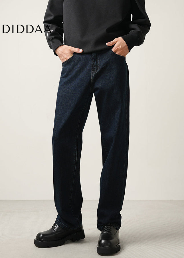 Blue Loose Stretch Straight-Leg CONVERGES Premium Wash Jeans - Men’s Jeans