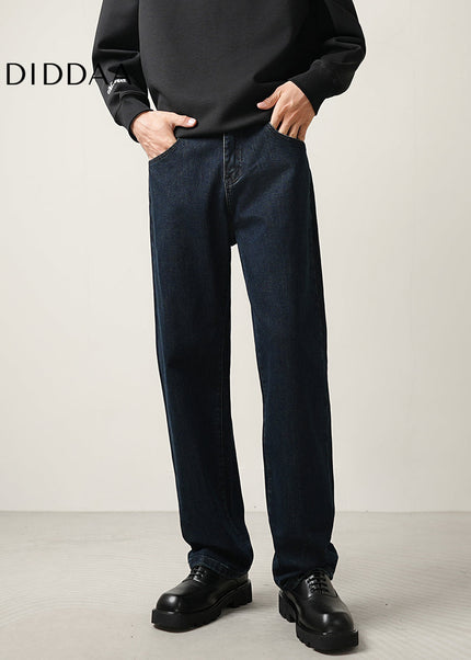 Blue Loose Stretch Straight-Leg CONVERGES Premium Wash Jeans - Men’s Jeans