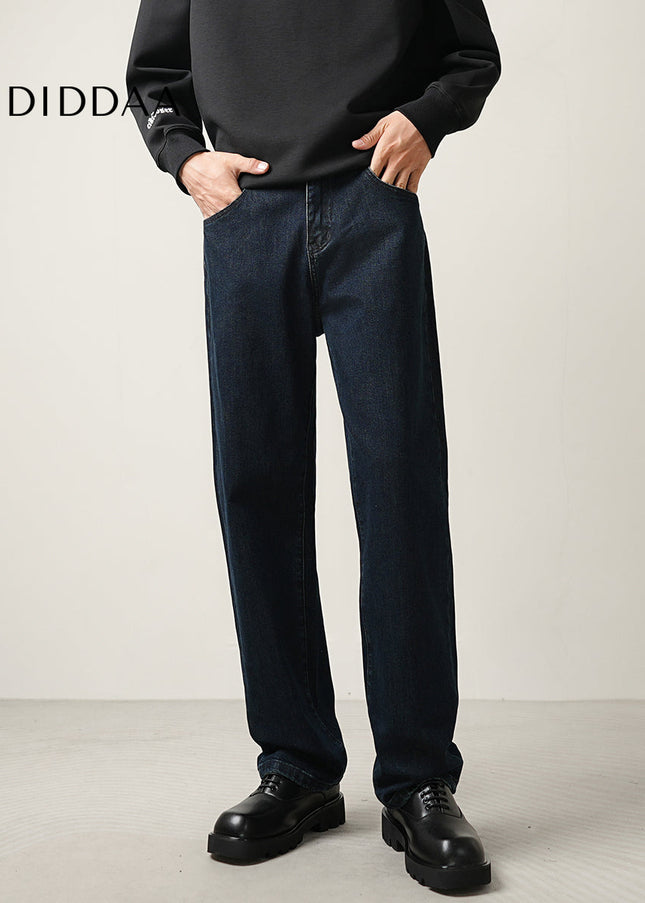 Blue Loose Stretch Straight-Leg CONVERGES Premium Wash Jeans - Men’s Jeans