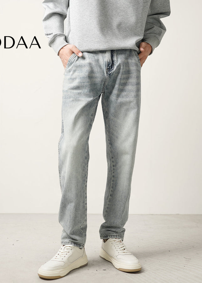 Blue Loose Tapered Straight Jeans for Men - 28 / Light Blue - Men’s Jeans
