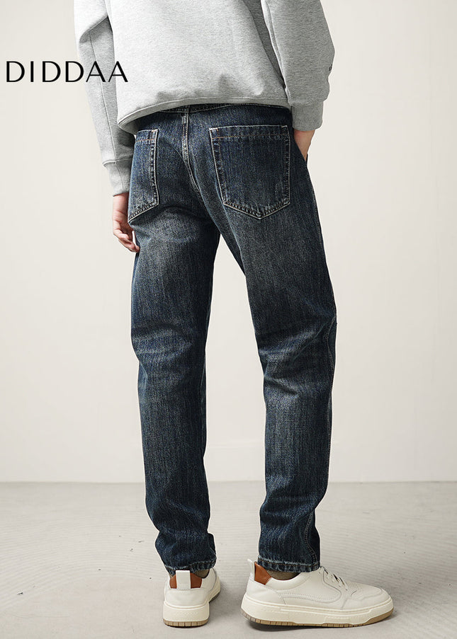 Blue Loose Tapered Straight Jeans for Men - Men’s Jeans