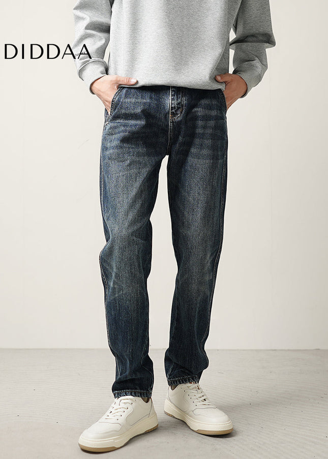 Blue Loose Tapered Straight Jeans for Men - Men’s Jeans