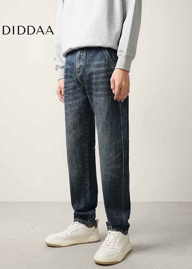 Blue Loose Tapered Straight Jeans for Men - Men’s Jeans