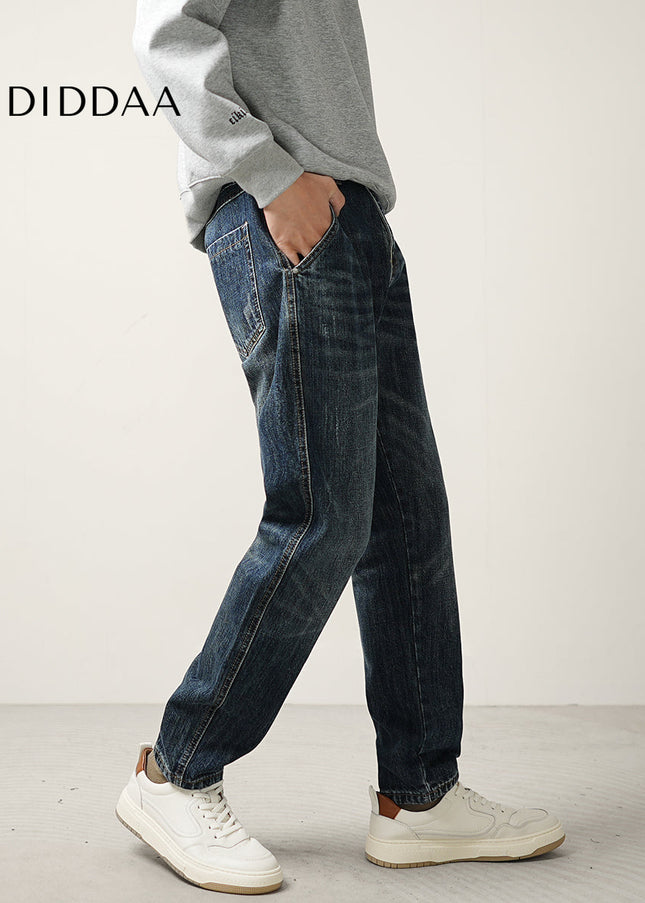 Blue Loose Tapered Straight Jeans for Men - Men’s Jeans