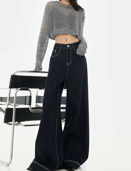 Blue Loose Wide Leg Casual Jeans for Women - Women’s Jeans