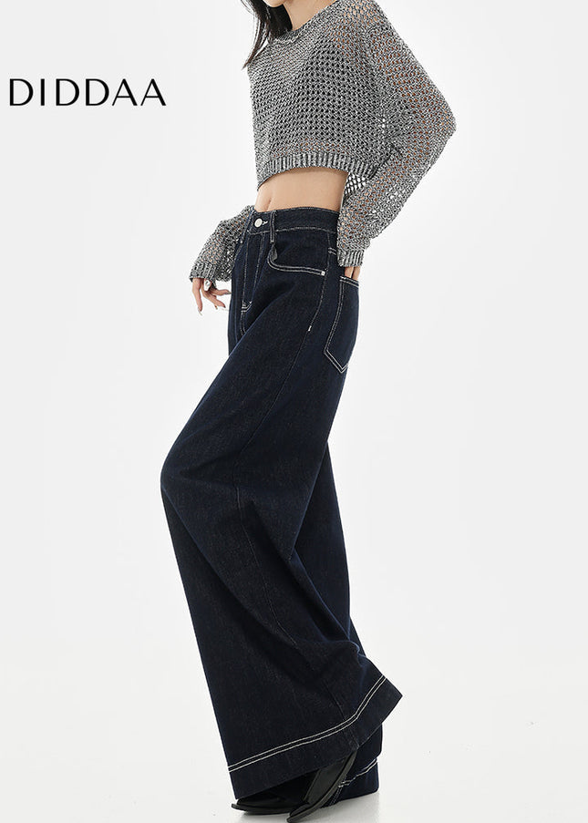 Blue Loose Wide Leg Casual Jeans for Women - Women’s Jeans