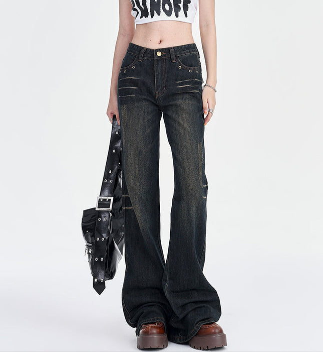 Blue Low-Rise Slightly Flared Jeans for Women - Women’s Jeans