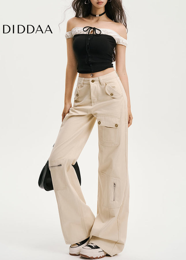 Blue Multi-Pocket Loose Bootcut Cargo Jeans Women’s - Women’s Jeans