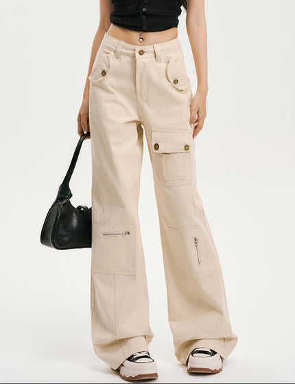 Blue Multi-Pocket Loose Bootcut Cargo Jeans Women’s - Women’s Jeans