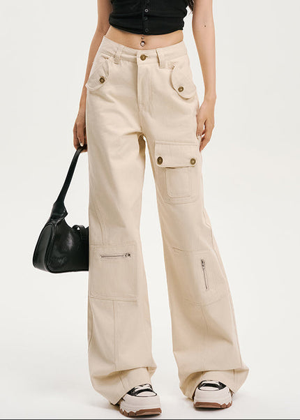 Blue Multi-Pocket Loose Bootcut Cargo Jeans Women’s - Women’s Jeans