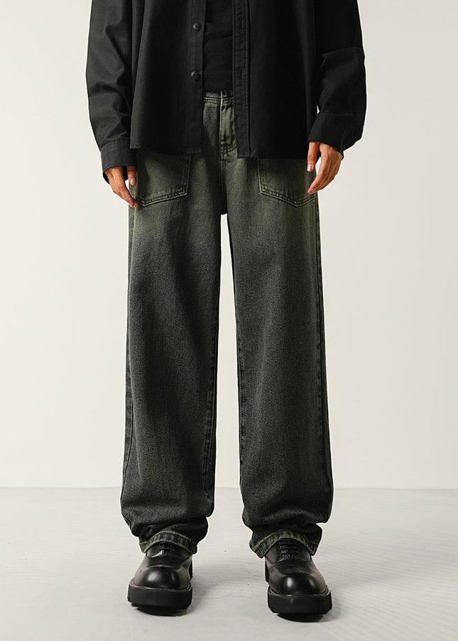 Blue Nano Gradient Heavy Wash Loose Straight Jeans - 28 / Grey - Men’s Jeans